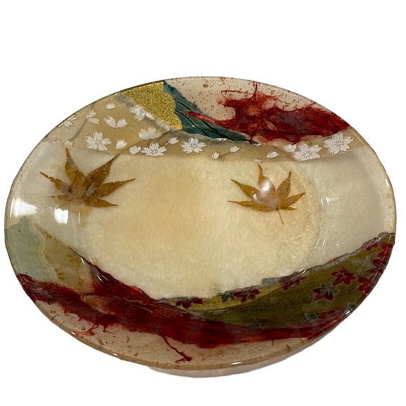 Decorative 9 inch Glass Plate. Artisan-made. EUC - Picture 1 of 2